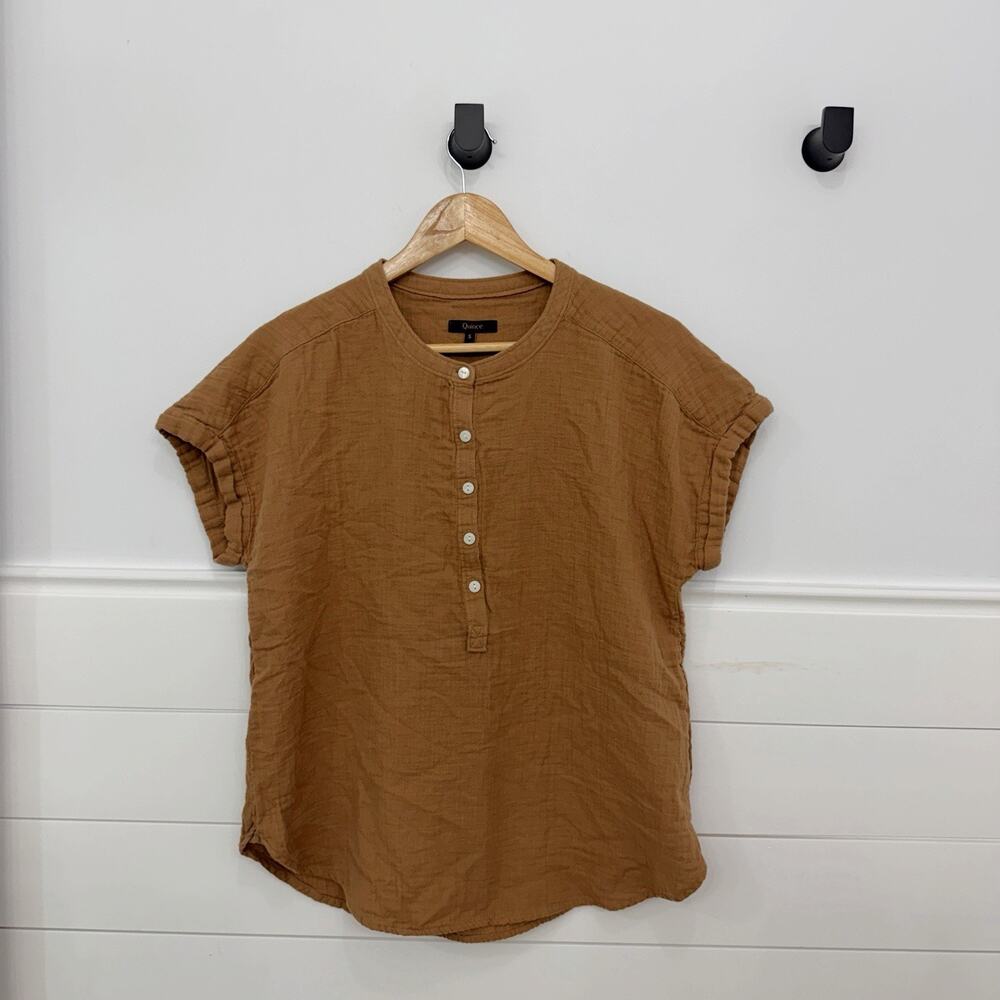 Women’s Quince 100% Organic Cotton Popover Gauze Blouse Top Small S